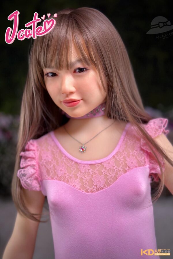 Jcute 唯 133cm 矽膠頭+TPE身 平胸蘿莉矽膠娃娃 粉色連體
