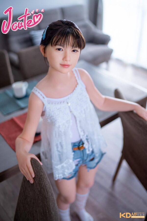 Jcute 唯 133cm 平胸蘿莉矽膠娃娃 蕾絲吊帶