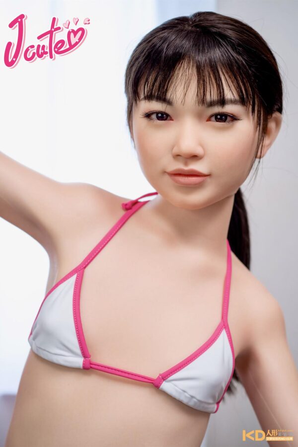 Jcute 唯 133cm 平胸蘿莉矽膠娃娃 粉白比基尼