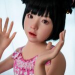 Jcute 未陽 124cm 平胸蘿莉矽膠娃娃 粉綠條紋比基尼