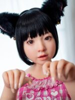 Jcute 未陽 124cm 平胸蘿莉矽膠娃娃 粉綠條紋比基尼