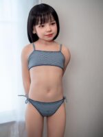 Jcute honey 124cm 平胸蘿莉矽膠娃娃 灰條紋內衣