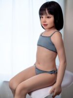 Jcute honey 124cm 平胸蘿莉矽膠娃娃 灰條紋內衣