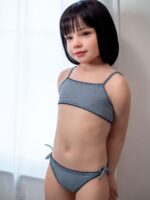 Jcute honey 124cm 平胸蘿莉矽膠娃娃 灰條紋內衣