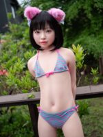 Jcute 幼澪 128cm 粉格上衣 平胸蘿莉矽膠娃娃