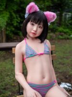 Jcute 幼澪 128cm 粉格上衣 平胸蘿莉矽膠娃娃