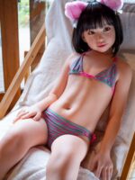 Jcute 幼澪 128cm 粉格上衣 平胸蘿莉矽膠娃娃