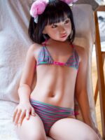 Jcute 幼澪 128cm 粉格上衣 平胸蘿莉矽膠娃娃