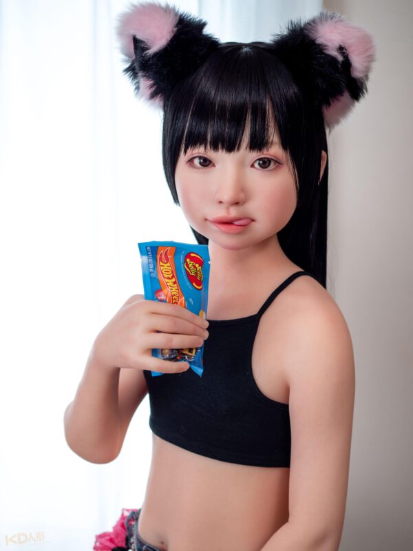 Jcute 幼澪 128cm 黑背心 平胸蘿莉矽膠娃娃