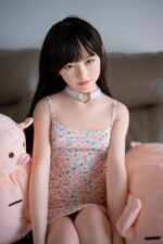 Jcute  遙(はるか) 144cm(A) 頭身一體矽膠娃娃 橙色碎花連身裙：圖片 6