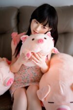 Jcute  遙(はるか) 144cm(A) 頭身一體矽膠娃娃 橙色碎花連身裙：圖片 4