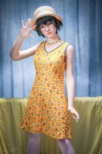 Jcute 咲良 (さくら) 153cm 頭身一體矽膠娃娃 黃色碎花連身裙：圖片 6