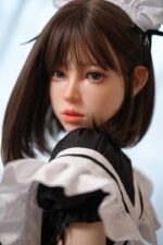 悅互動娃娃 部分皮紋款 全矽膠娃娃 頭身一體  141cm 可靈 性感小女僕