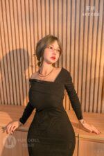 悅互動娃娃 皮紋款全矽膠娃娃 頭身一體  158cm 夏妍 黑色禮服：圖片 4