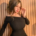 悅互動娃娃 皮紋款全矽膠娃娃 頭身一體  158cm 夏妍 黑色禮服