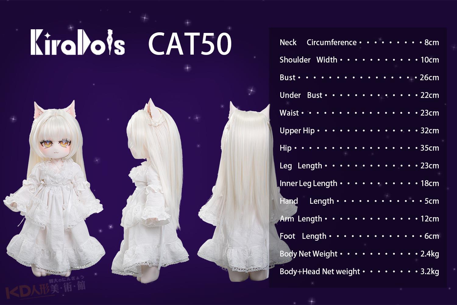 kiradols 全矽膠貓掌娃娃 1/3 AW001 CAT50 3.2KG |前100名送衣服二選一(送完為止) 頭部連接螺桿:M10 規格 33 kiradols 全矽膠貓掌娃娃 1/3 AW001 CAT50 3.2KG |前100名送衣服二選一(送完為止) 頭部連接螺桿:M10 規格